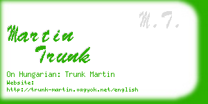 martin trunk business card